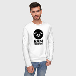 Лонгслив хлопковый мужской Ram Records, цвет: белый — фото 2