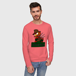 Лонгслив хлопковый мужской Freddy: Evergreen Terrace, цвет: коралловый — фото 2