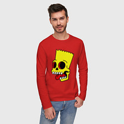 Лонгслив хлопковый мужской Bart Skull, цвет: красный — фото 2