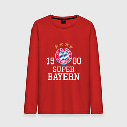 Лонгслив хлопковый мужской Super Bayern 1900, цвет: красный