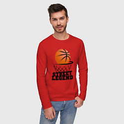 Лонгслив хлопковый мужской Баскетбол, цвет: красный — фото 2