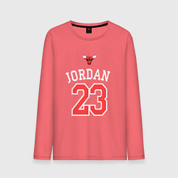 Лонгслив хлопковый мужской Jordan 23, цвет: коралловый