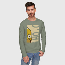 Лонгслив хлопковый мужской Homer Doh!, цвет: авокадо — фото 2