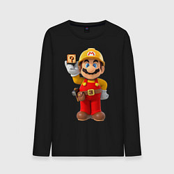 Лонгслив хлопковый мужской Super Mario, цвет: черный