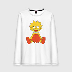 Лонгслив хлопковый мужской Lisa Simpson happy, цвет: белый