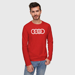 Лонгслив хлопковый мужской AUDI VW, цвет: красный — фото 2