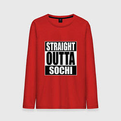 Лонгслив хлопковый мужской Straight Outta Sochi цвета красный — фото 1
