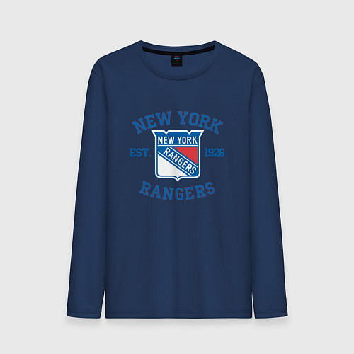 Мужской лонгслив New York Rengers / Тёмно-синий – фото 1