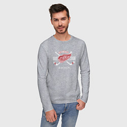 Лонгслив хлопковый мужской Detroit Red Wings: Est.1926, цвет: меланж — фото 2