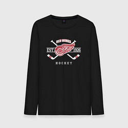 Лонгслив хлопковый мужской Detroit Red Wings: Est.1926, цвет: черный