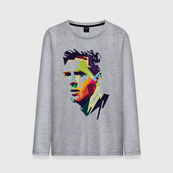 Лонгслив хлопковый мужской Lionel Messi: fun-art, цвет: меланж