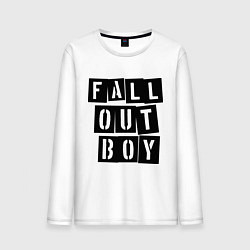 Лонгслив хлопковый мужской Fall Out Boy: Words, цвет: белый