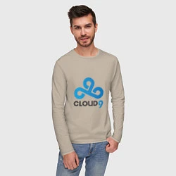 Лонгслив хлопковый мужской Cloud9, цвет: миндальный — фото 2