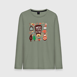 Лонгслив хлопковый мужской Moscow Pack, цвет: авокадо