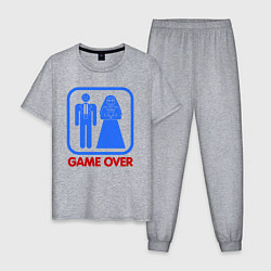 Пижама хлопковая мужская Game over, цвет: меланж