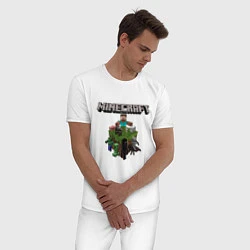 Пижама хлопковая мужская Minecraft Units, цвет: белый — фото 2