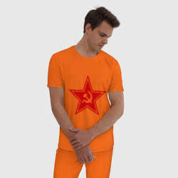 Пижама хлопковая мужская Звезда СССР, цвет: оранжевый — фото 2