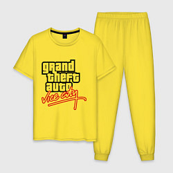 Пижама хлопковая мужская GTA Vice City, цвет: желтый