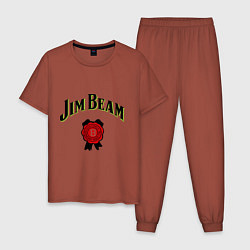 Пижама хлопковая мужская Jim Beam цвета кирпичный — фото 1