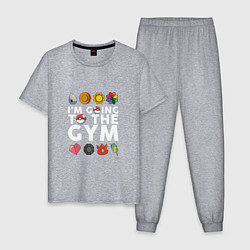 Мужская пижама Pokemon Im going to the gym (white)