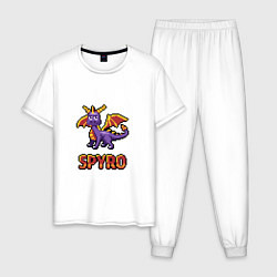 Пижама хлопковая мужская Spyro: 8 bit, цвет: белый