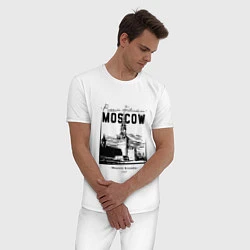 Пижама хлопковая мужская Moscow Kremlin 1147, цвет: белый — фото 2