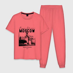 Пижама хлопковая мужская Moscow Kremlin 1147, цвет: коралловый