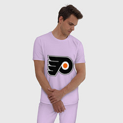 Пижама хлопковая мужская Philadelphia Flyers цвета лаванда — фото 2