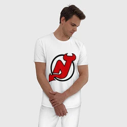 Пижама хлопковая мужская New Jersey Devils, цвет: белый — фото 2