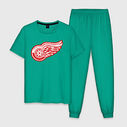 Пижама хлопковая мужская Detroit Red Wings, цвет: зеленый