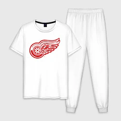 Пижама хлопковая мужская Detroit Red Wings, цвет: белый