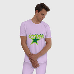 Пижама хлопковая мужская Dallas Stars цвета лаванда — фото 2