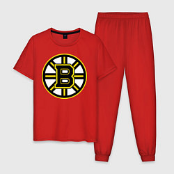 Пижама хлопковая мужская Boston Bruins, цвет: красный