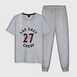Пижама хлопковая мужская Far East 27 Crew, цвет: меланж
