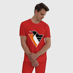 Пижама хлопковая мужская Pittsburgh Penguins, цвет: красный — фото 2