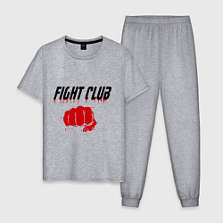 Пижама хлопковая мужская Fight Club, цвет: меланж