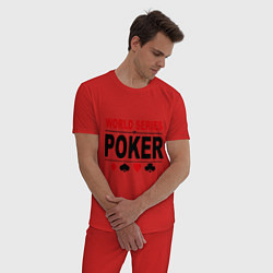 Пижама хлопковая мужская World series of poker, цвет: красный — фото 2