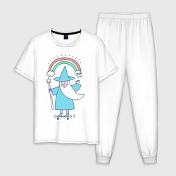 Пижама хлопковая мужская Skate mage, цвет: белый
