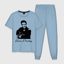 Пижама хлопковая мужская Elvis Presley цвета мягкое небо — фото 1