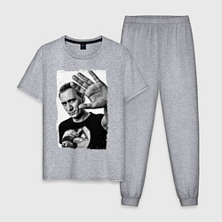 Пижама хлопковая мужская Paul van Dyk: Retro style, цвет: меланж