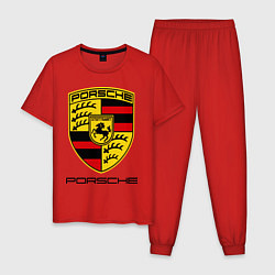 Пижама хлопковая мужская Porsche Stuttgart, цвет: красный