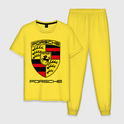Пижама хлопковая мужская Porsche Stuttgart, цвет: желтый