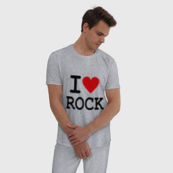 Пижама хлопковая мужская I love Rock, цвет: меланж — фото 2