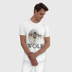 Пижама хлопковая мужская Wolf Pack, цвет: белый — фото 2