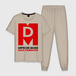 Пижама хлопковая мужская Depeche Mode: Black Celebration цвета миндальный — фото 1