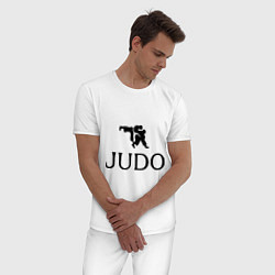 Пижама хлопковая мужская Judo, цвет: белый — фото 2