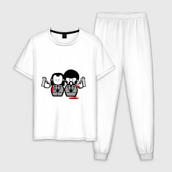 Пижама хлопковая мужская Криминальное Чтиво, цвет: белый