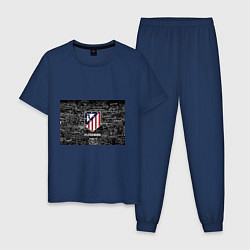 Пижама хлопковая мужская Атлетико Мадрид, цвет: тёмно-синий