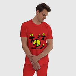 Пижама хлопковая мужская Olodum, цвет: красный — фото 2