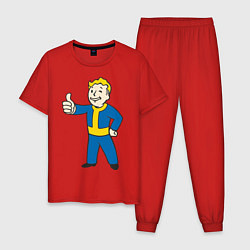 Пижама хлопковая мужская Fallout Boy, цвет: красный